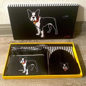 Marc Tetro Double Crossbody Bag & beanie gift set! Boston Terrier.New in box 🐶
